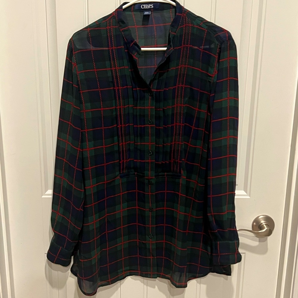 Women’s chaps plaid blouse